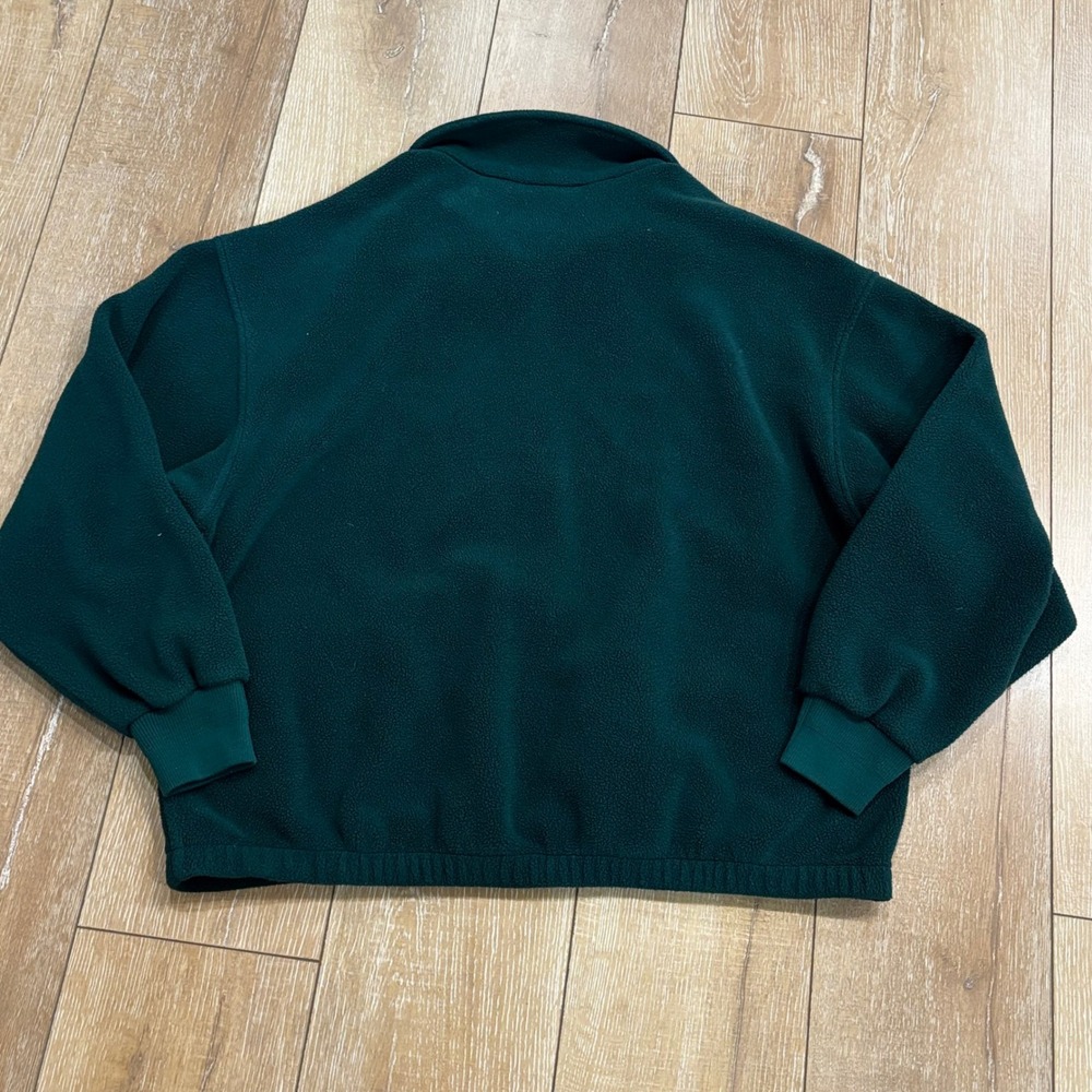 Eddie Bauer Mens Vintage Polartec Fleece Jacket Forest Green Full Zip Large - Picture 3 of 9